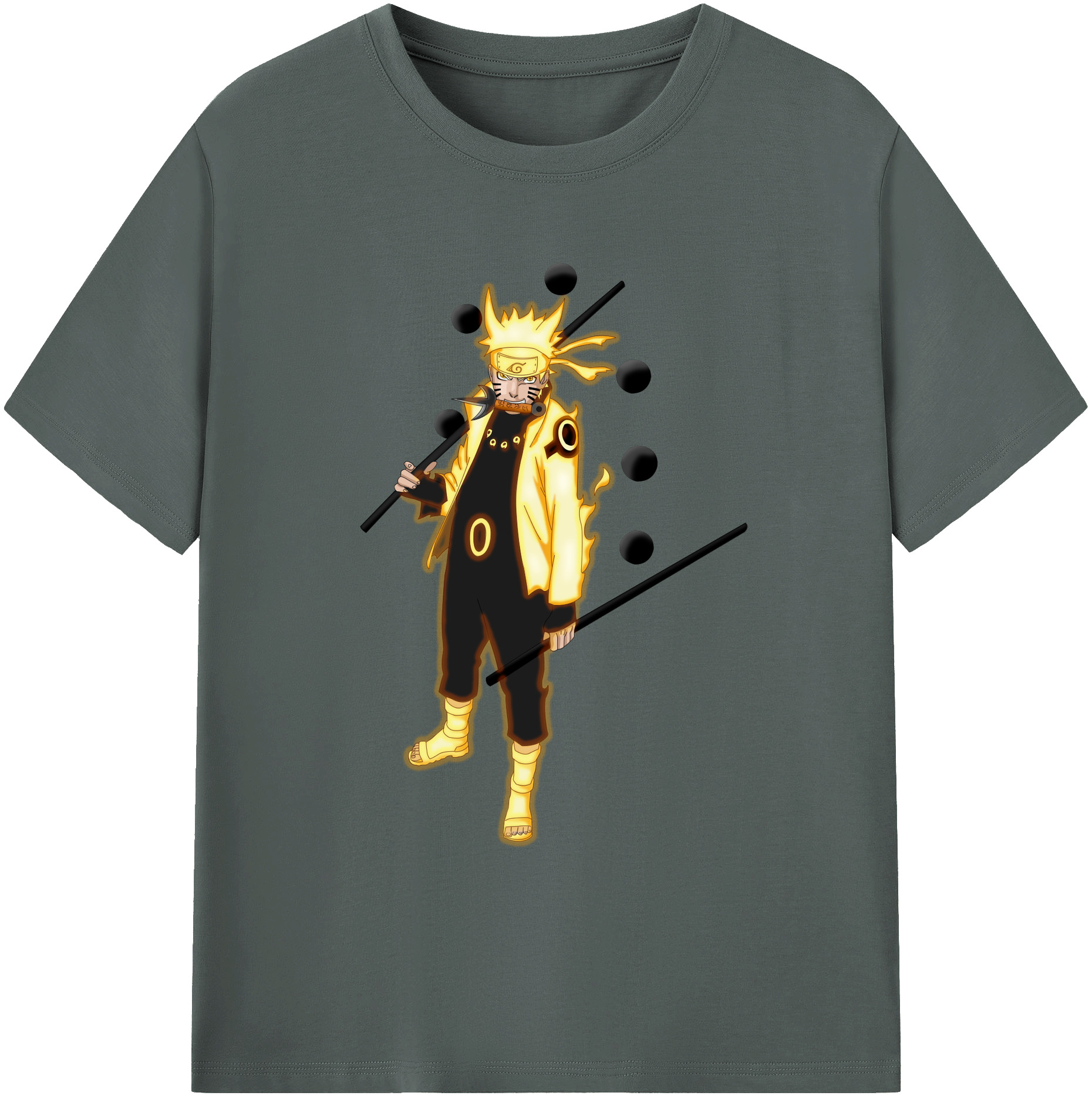 （画像用） NARUTO -ナルト- うずまき ナルト Uzumaki Naruto 綿100％ メンズ半袖Tシャツ｜肌触りやわらか＆通気性